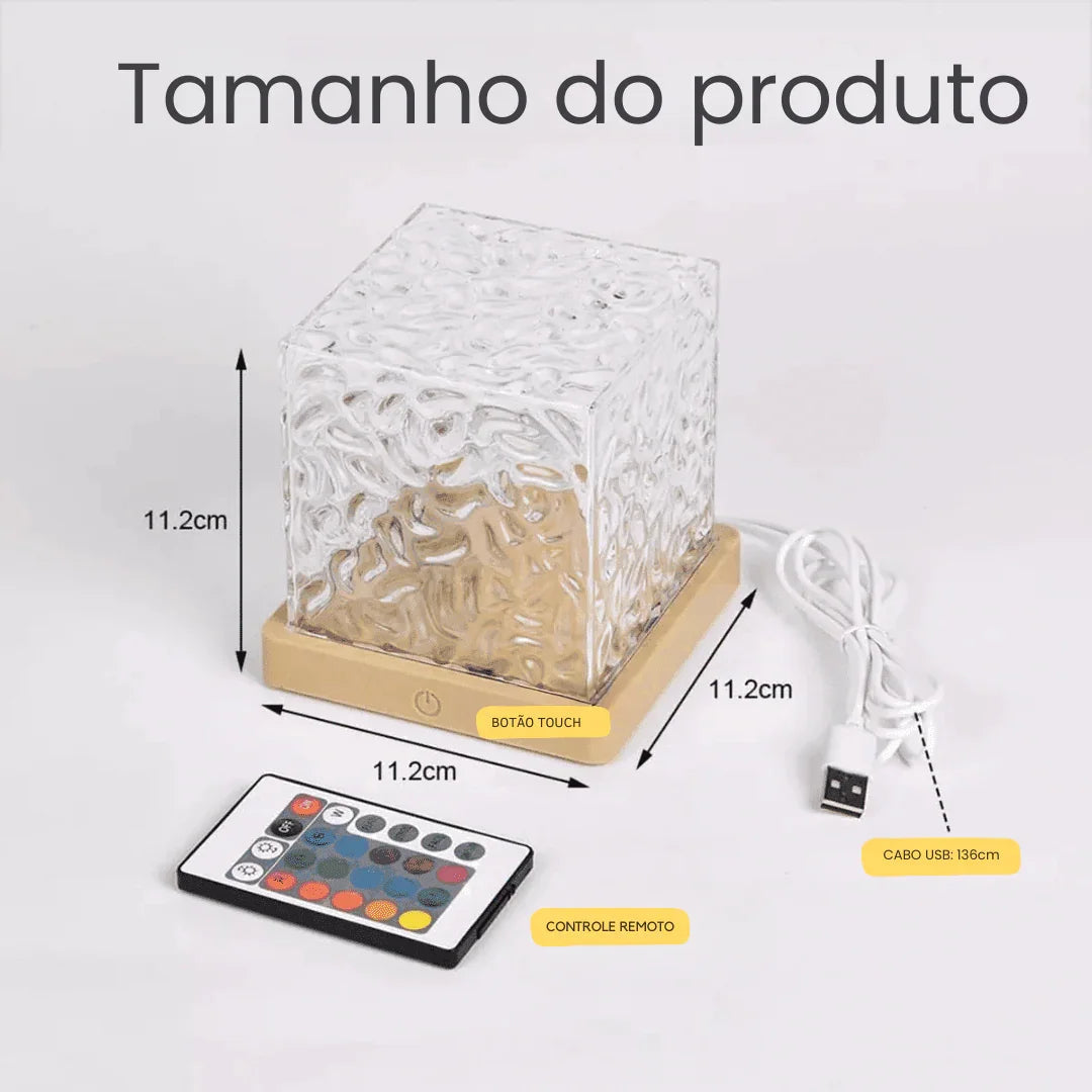 Luminária de Mesa com Efeito de Ondas e Luz
