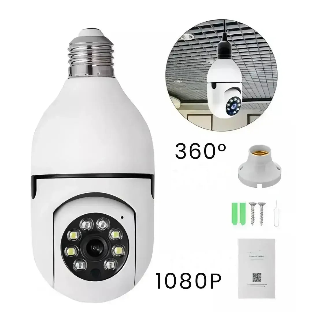 Câmera Segurança Lâmpada Wifi 360° Full HD