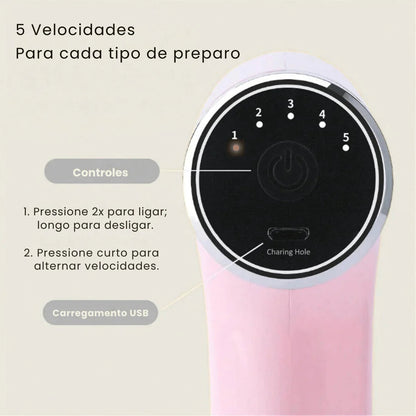 Mini Batedeira e Processador 3 em 1 Portátil