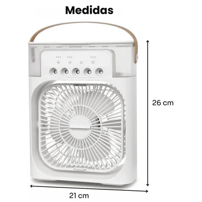Mini Ventilador e Umidificador de Mesa Portátil Led
