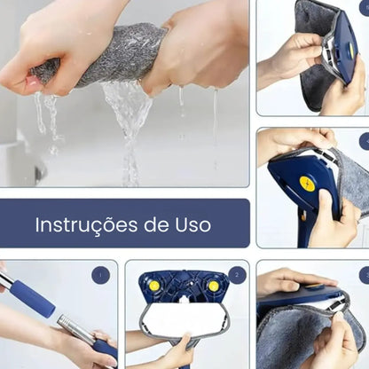Mop de Limpeza Triangular 360° + Refil Grátis