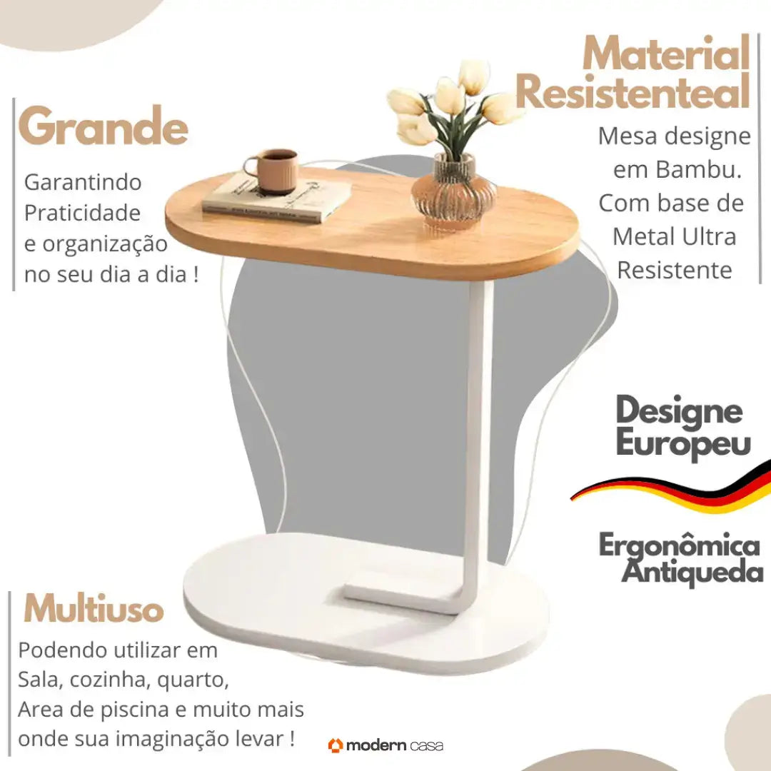Mesa Lateral de Apoio Moderna