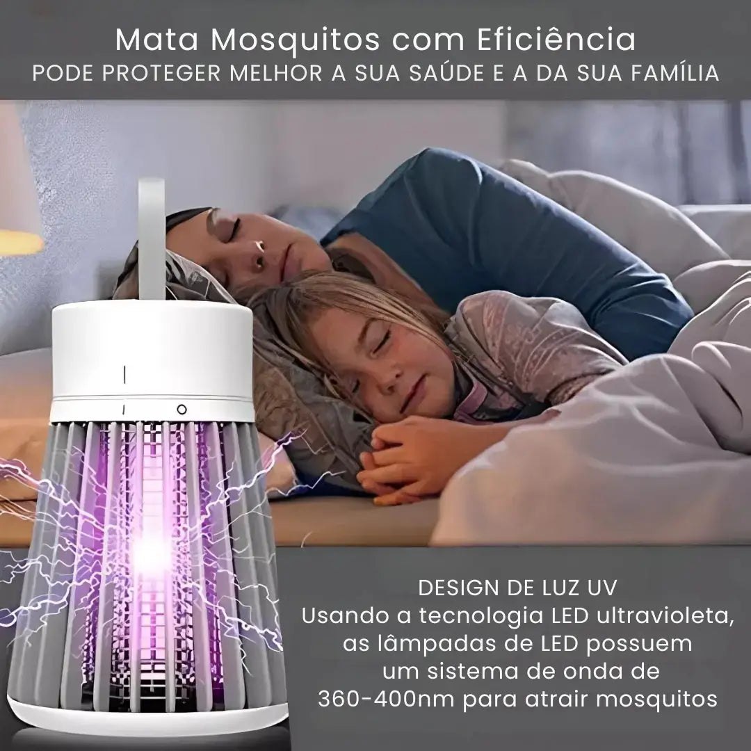 Lâmpada Elétrica Mata-Mosquitos Luz UV USB