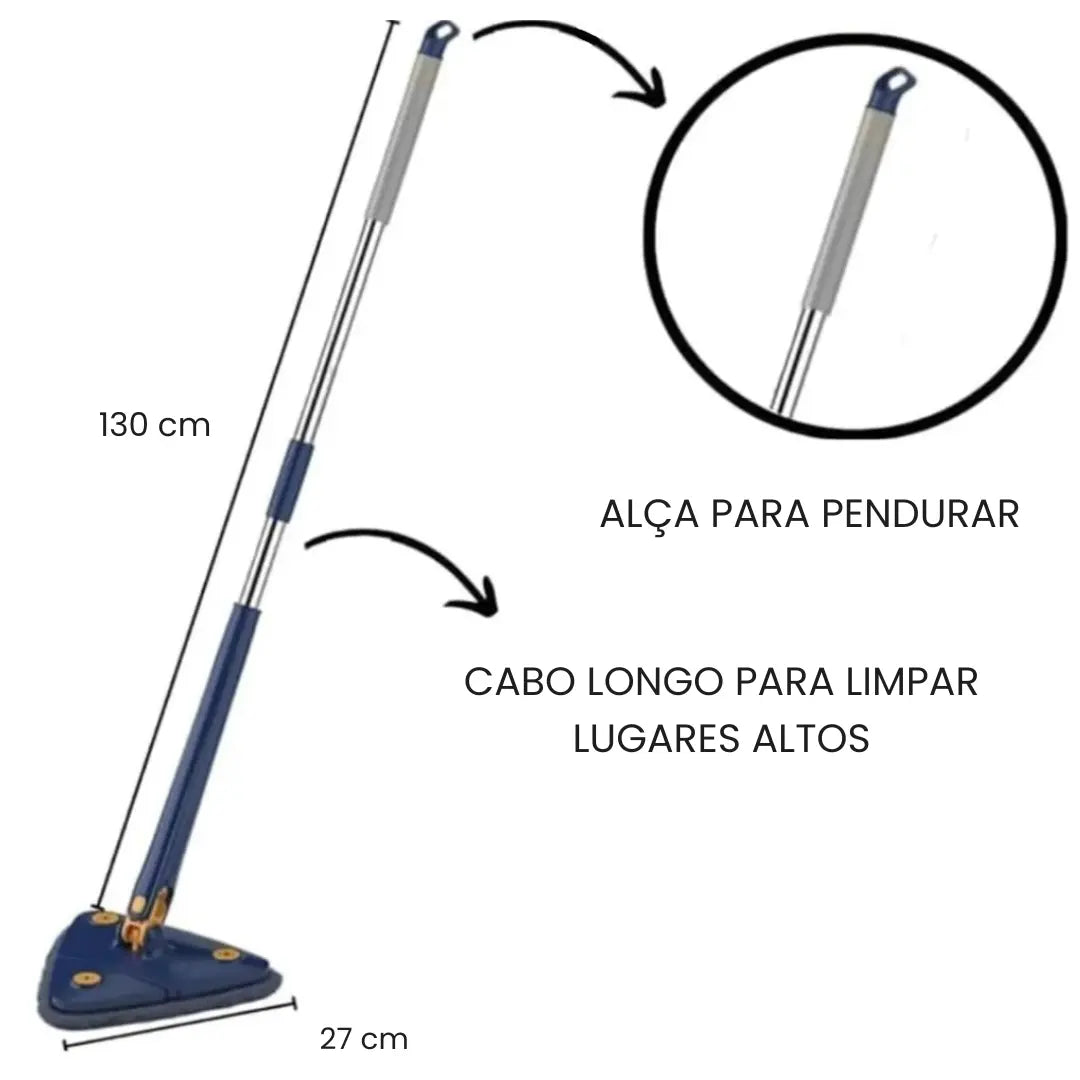 Mop de Limpeza Triangular 360° + Refil Grátis