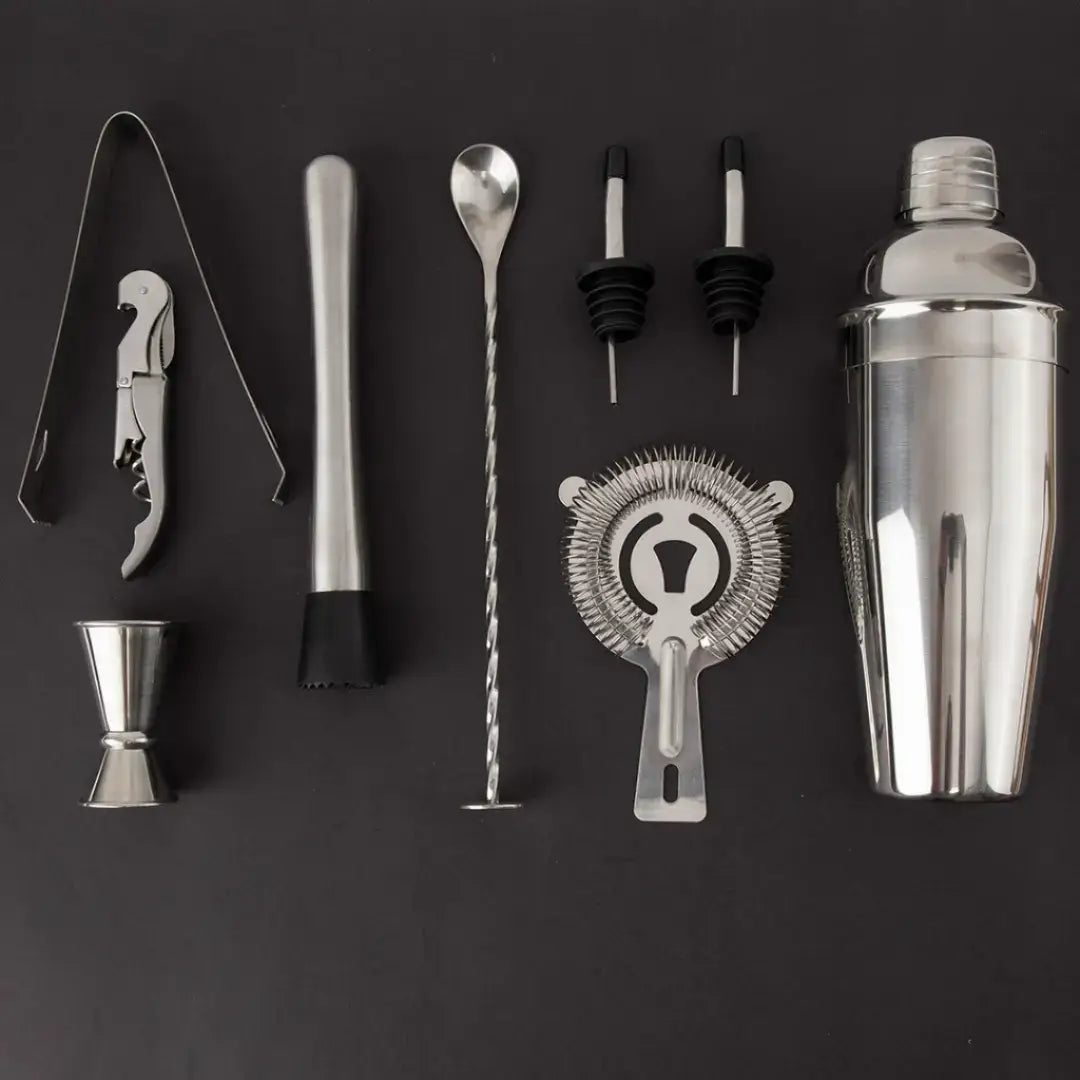 Kit Barman Coqueteleira Profissional Inox 10 Peças