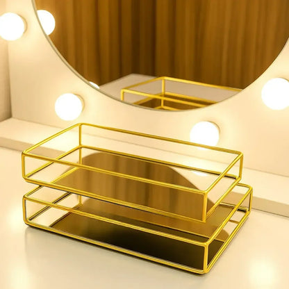 Bandeja Decorativa com Espelho Luxo