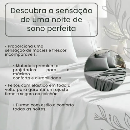 Jogo de Lençol 400 Fios Micro Percal Ponto Palito
