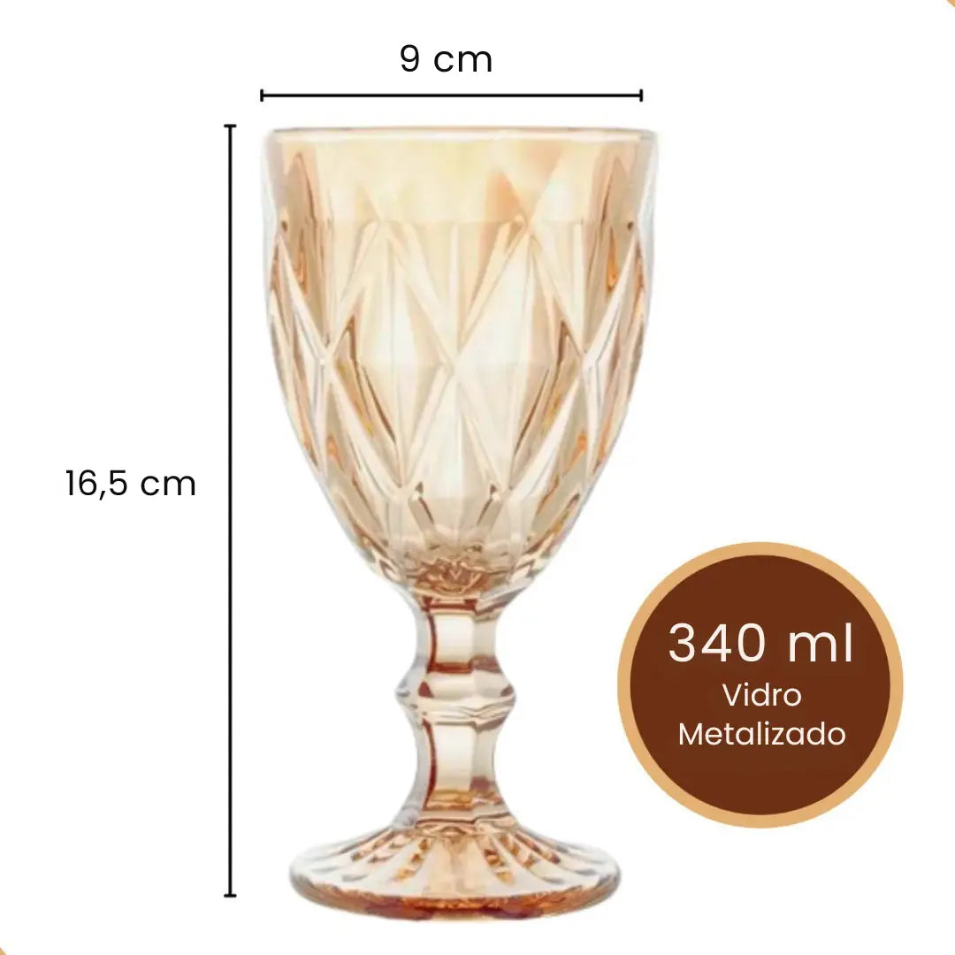 Jogo de Taças Diamond 6 peças Ãmbar