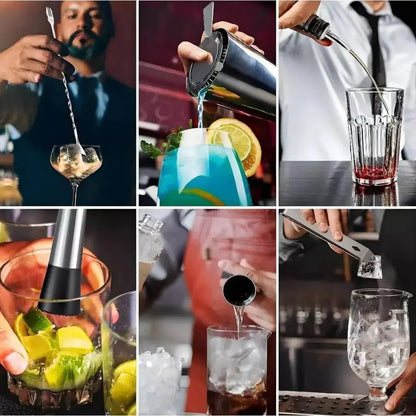 Kit Barman Coqueteleira Profissional Inox 10 Peças