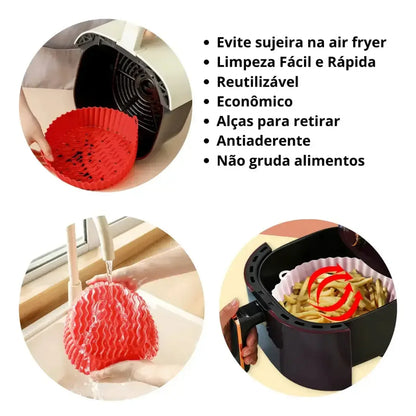 Forma de Silicone Reutilizável para AirFryer