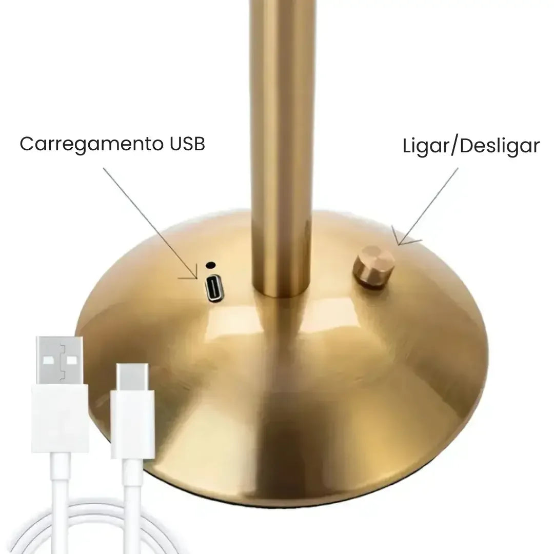 Luminária Abajur de Mesa LED 3 Cores