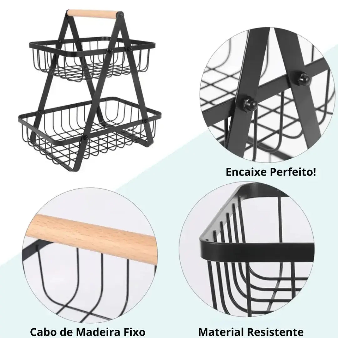 Cesta Organizadora de Metal – 2 ou 3 Andares