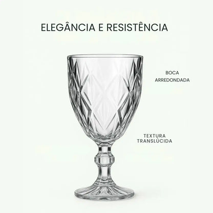 Jogo de Taças Diamond 6 peças Transparente