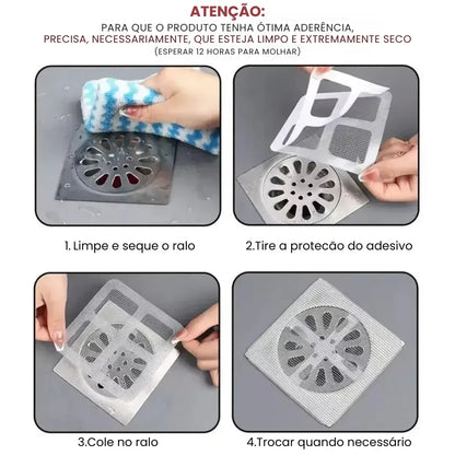 Protetor de Ralo Descartável Adesivo Kit