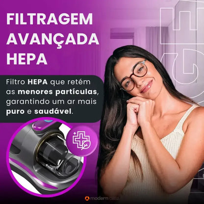 Aspirador Portátil Anti-Ácaro Esterilização UV Sem Fio