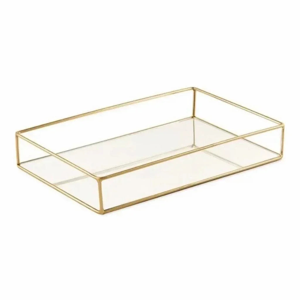 Bandeja Decorativa com Espelho Luxo