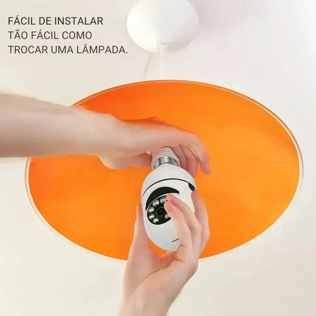 Câmera Segurança Lâmpada Wifi 360° Full HD