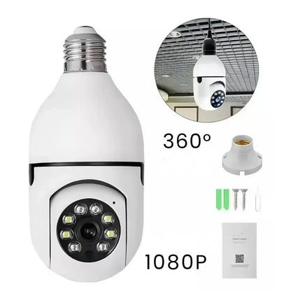 Câmera Segurança Lâmpada Wifi 360° Full HD