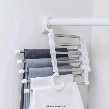 Cabide Organizador Inox para Calças - Retrátil 5 em 1