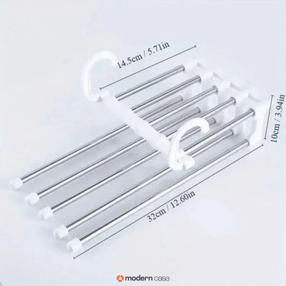 Cabide Organizador Inox para Calças - Retrátil 5 em 1