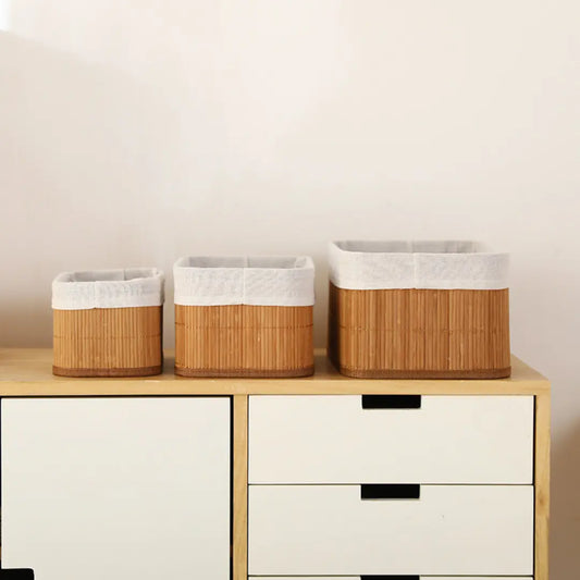 Cestos Organizadores de Bambu Kit 3
