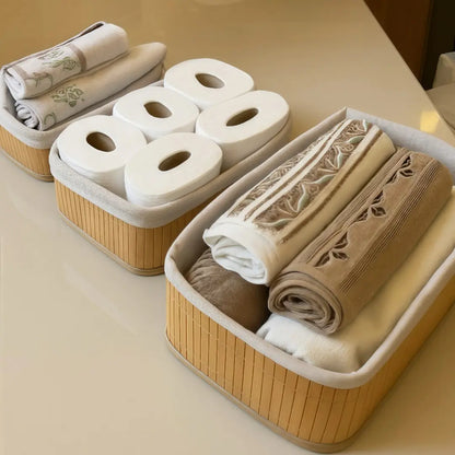 Cestos Organizadores de Bambu Kit 3