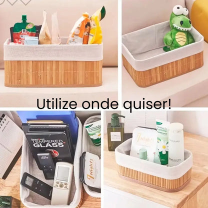 Cestos Organizadores de Bambu Kit 3