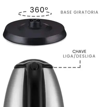 Chaleira Elétrica em Inox 1,8L