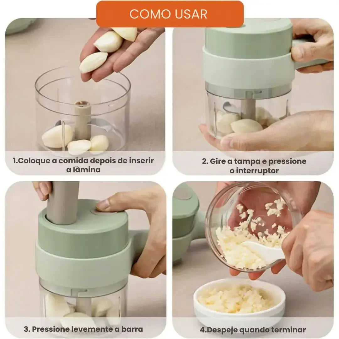Picador e Cortador Elétrico de Legumes Multifuncional