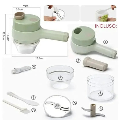 Picador e Cortador Elétrico de Legumes Multifuncional