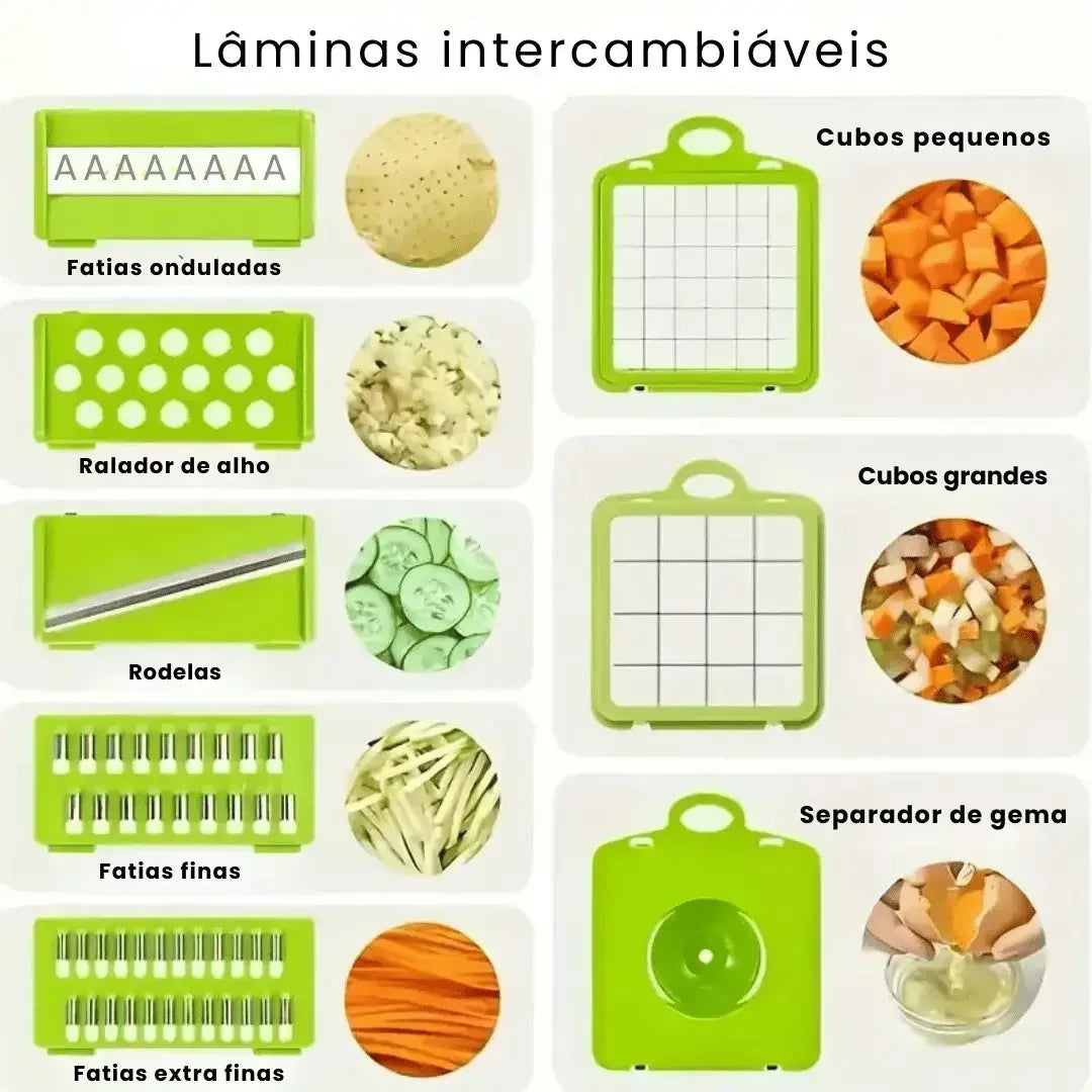 Cortador e Fatiador de Legumes Multifuncional 14 em 1