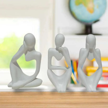 Escultura Trio Decorativo Pensador Abstrato
