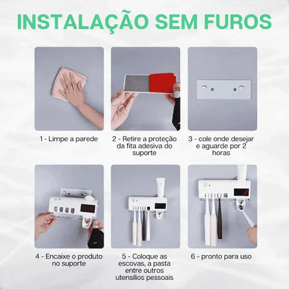 Esterilizador de Escova Dental UV e Dispensador de Pasta