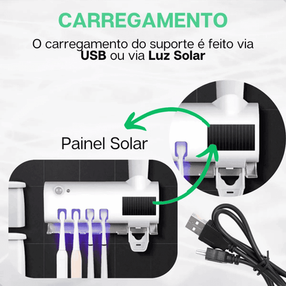 Esterilizador de Escova Dental UV e Dispensador de Pasta