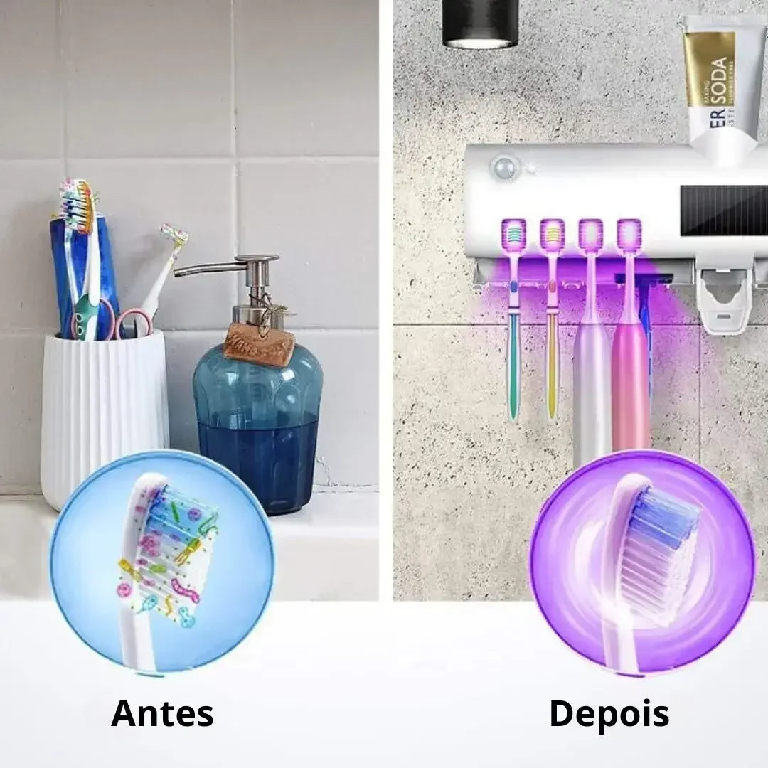 Esterilizador de Escova Dental UV e Dispensador de Pasta