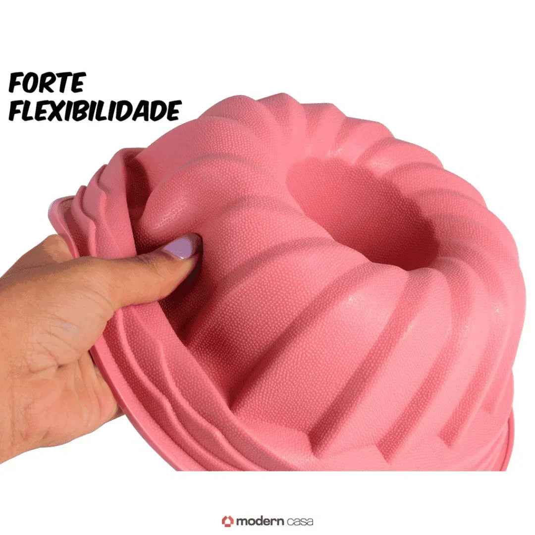 Forma Silicone Antiaderente Para Bolos e Pudins