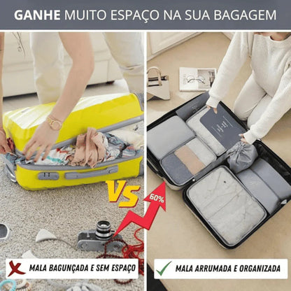 Kit Bolsas Organizadoras Para Mala de Viagem - Compre 5 Leve 7