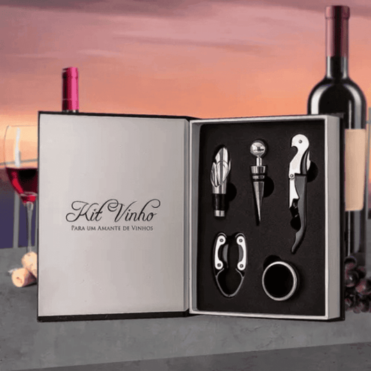 Abridor de Vinhos Kit em Formato de Livro