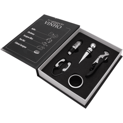 Abridor de Vinhos Kit em Formato de Livro