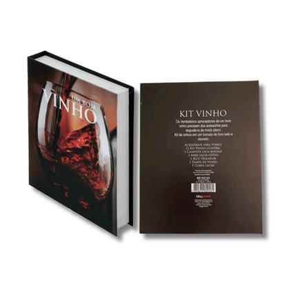 Abridor de Vinhos Kit em Formato de Livro