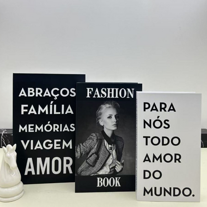 Livros Decorativos Kit 3 Peças