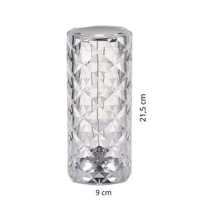 Luminária Cristal de Mesa LED com Controle Remoto