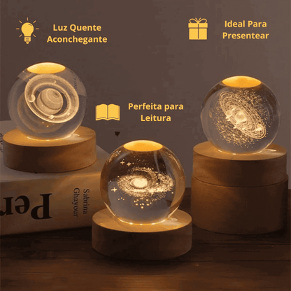 Luminária de Mesa Decorativa Sistema Solar 3D