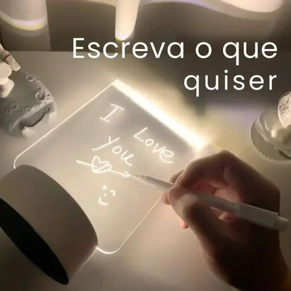 Luminária de Mesa Led com Tela para Escrever 3D