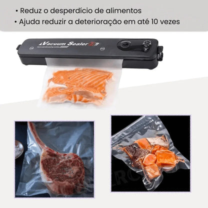 Seladora e Embaladora Automática a Vácuo Portátil + 10 Sacos de Brinde