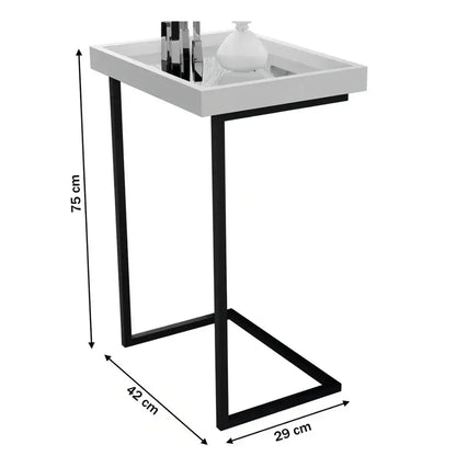 Mesa de Apoio Lateral Sofá Com Espelho