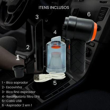 Mini Aspirador de Pó Portátil USB 2 em 1