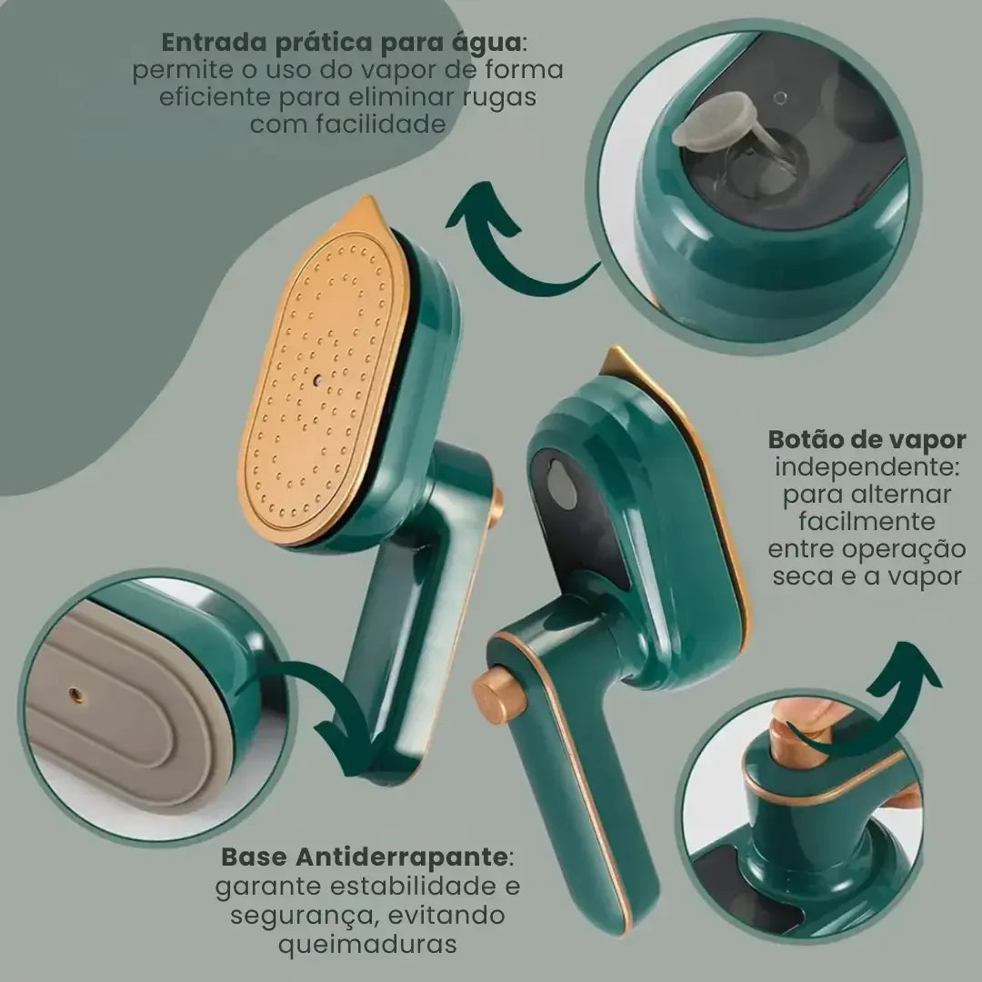 Mini Ferro de Passar Roupas a Vapor