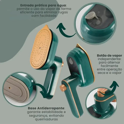Mini Ferro de Passar Roupas a Vapor