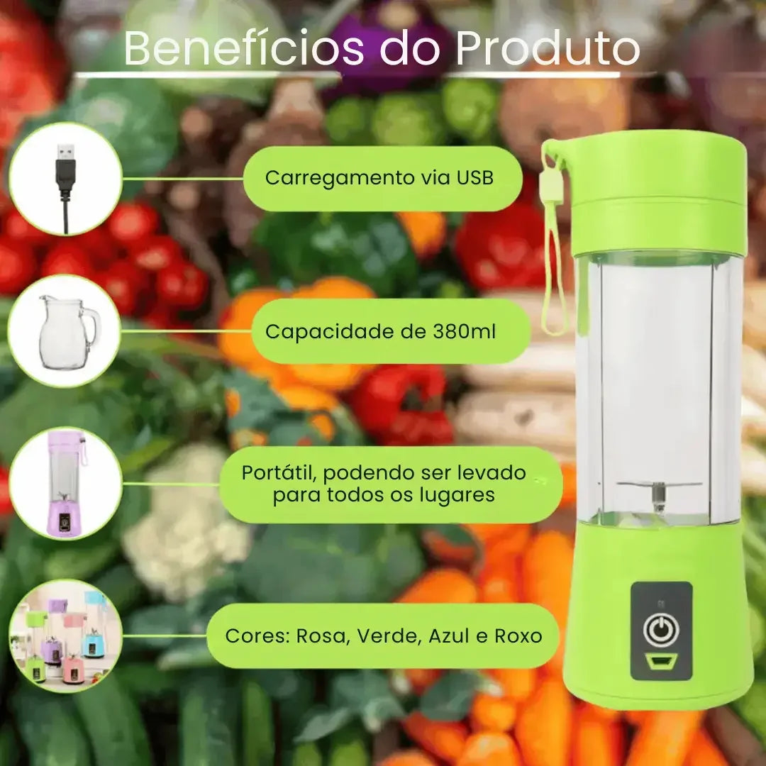 Mini Liquidificador Portátil USB Recarregável